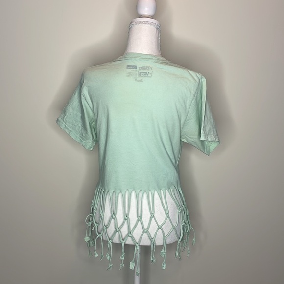 Vans Mint Green Fringe Women's Top - Picture 4 of 8